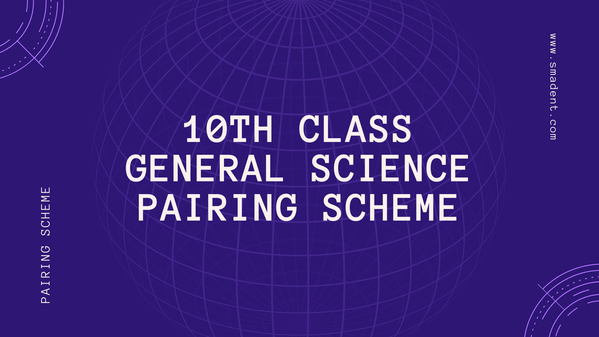 10th Class General Science Pairing Scheme
